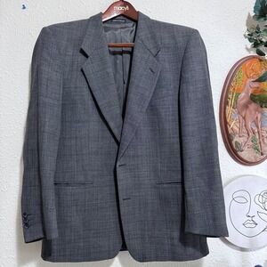 Vintage Yves Saint Laurent YSL Blazer Jacket 42 Gray 2-buttons Wool Blend (L/XL)